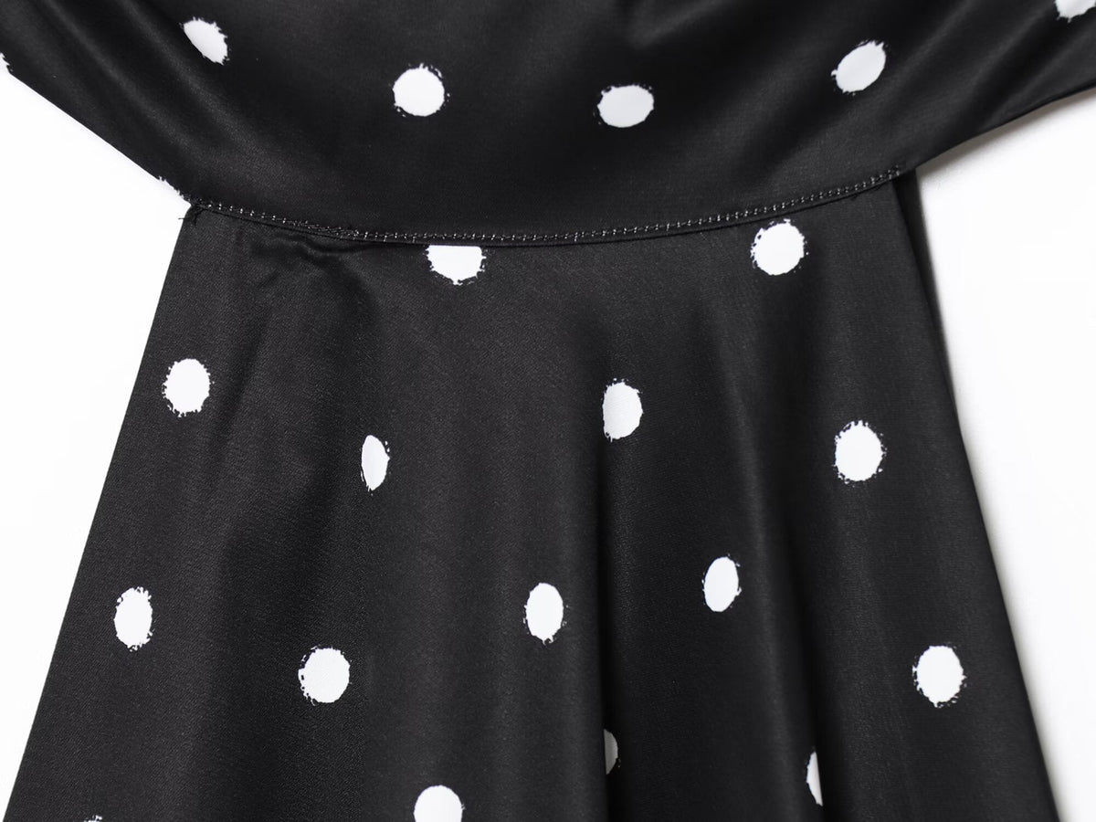 Women's summer polka dot hanging neck top