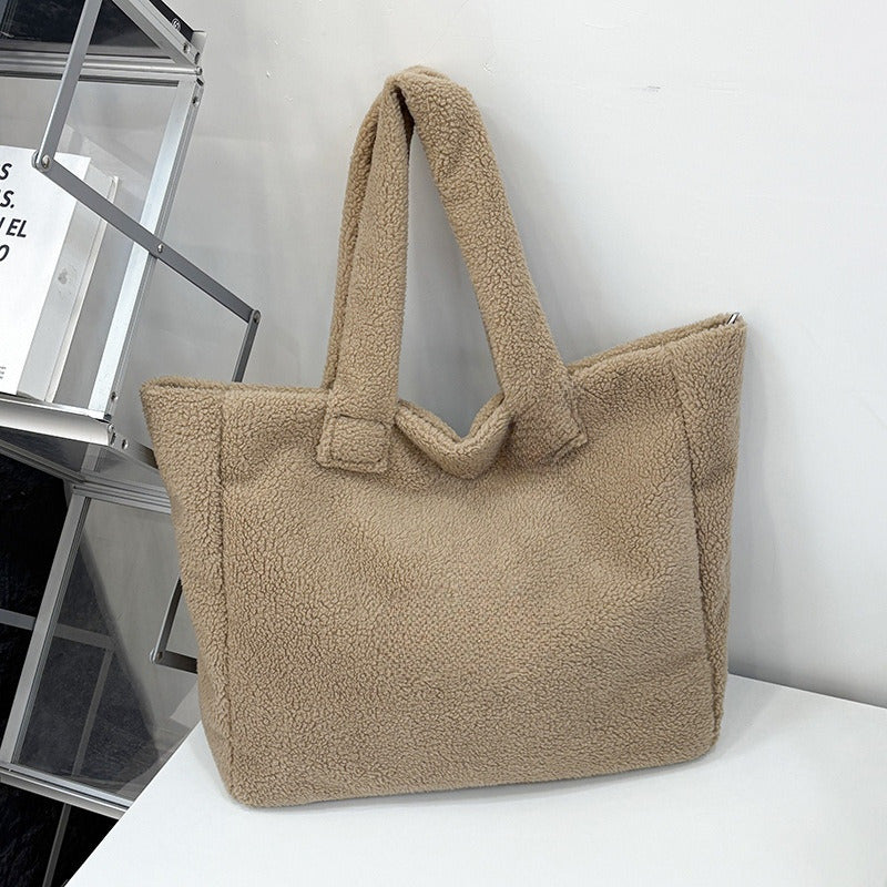 #159 Women's new fashion large-capacity lambswool bag