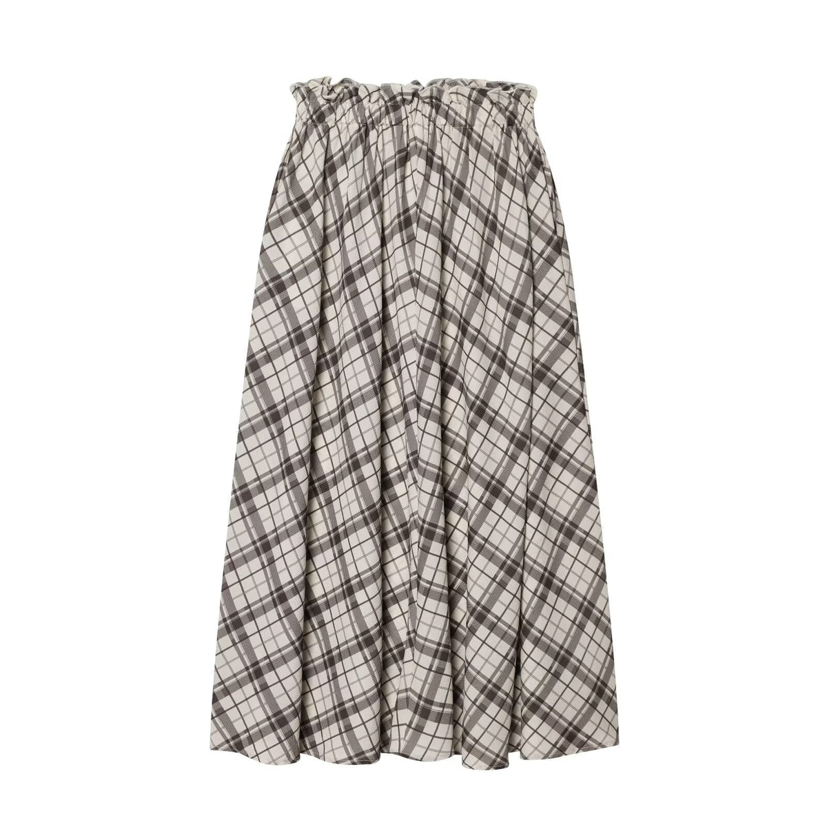 Women's casual versatile plaid MIDI skirt