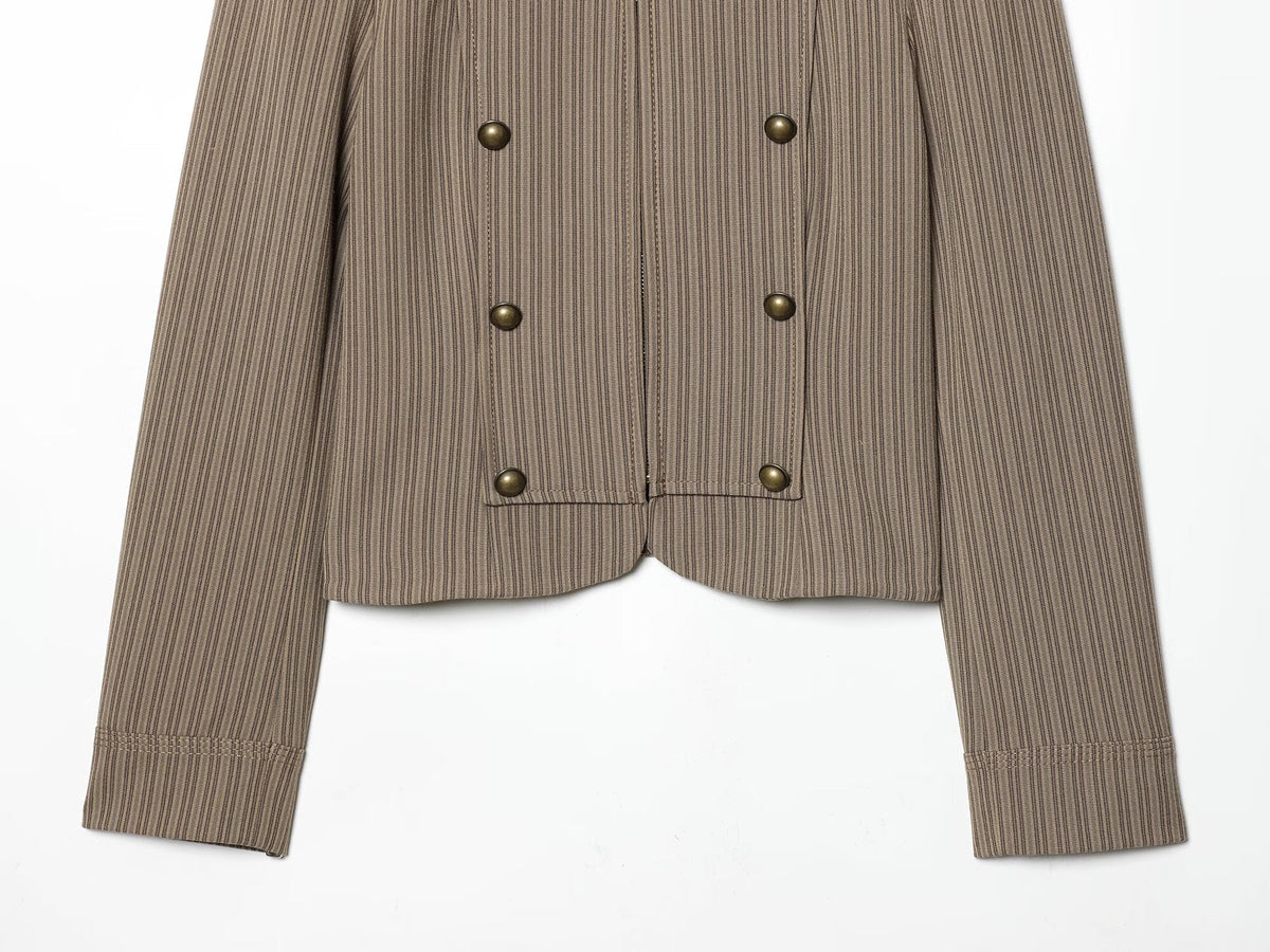 suit Women's 2 pieces slim striped Blazer Coat +Pants