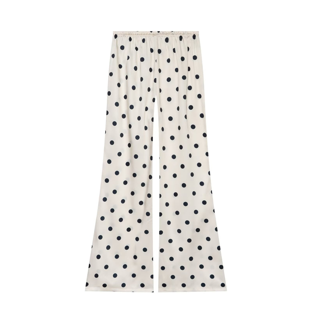 suit Women's 2 pieces satin textured strapless top+polka dot pants