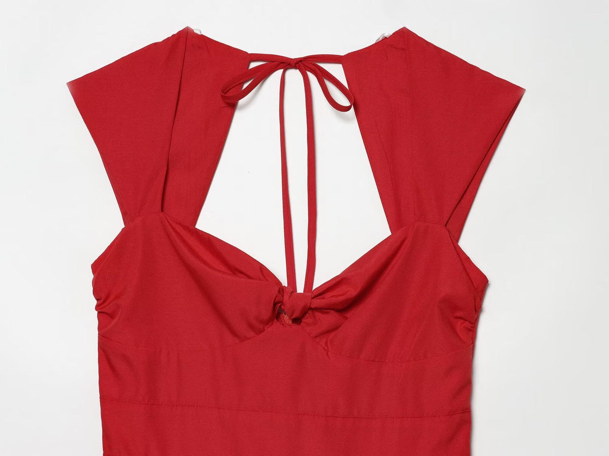 Women's twisted Knot design sleeveless backless dress
