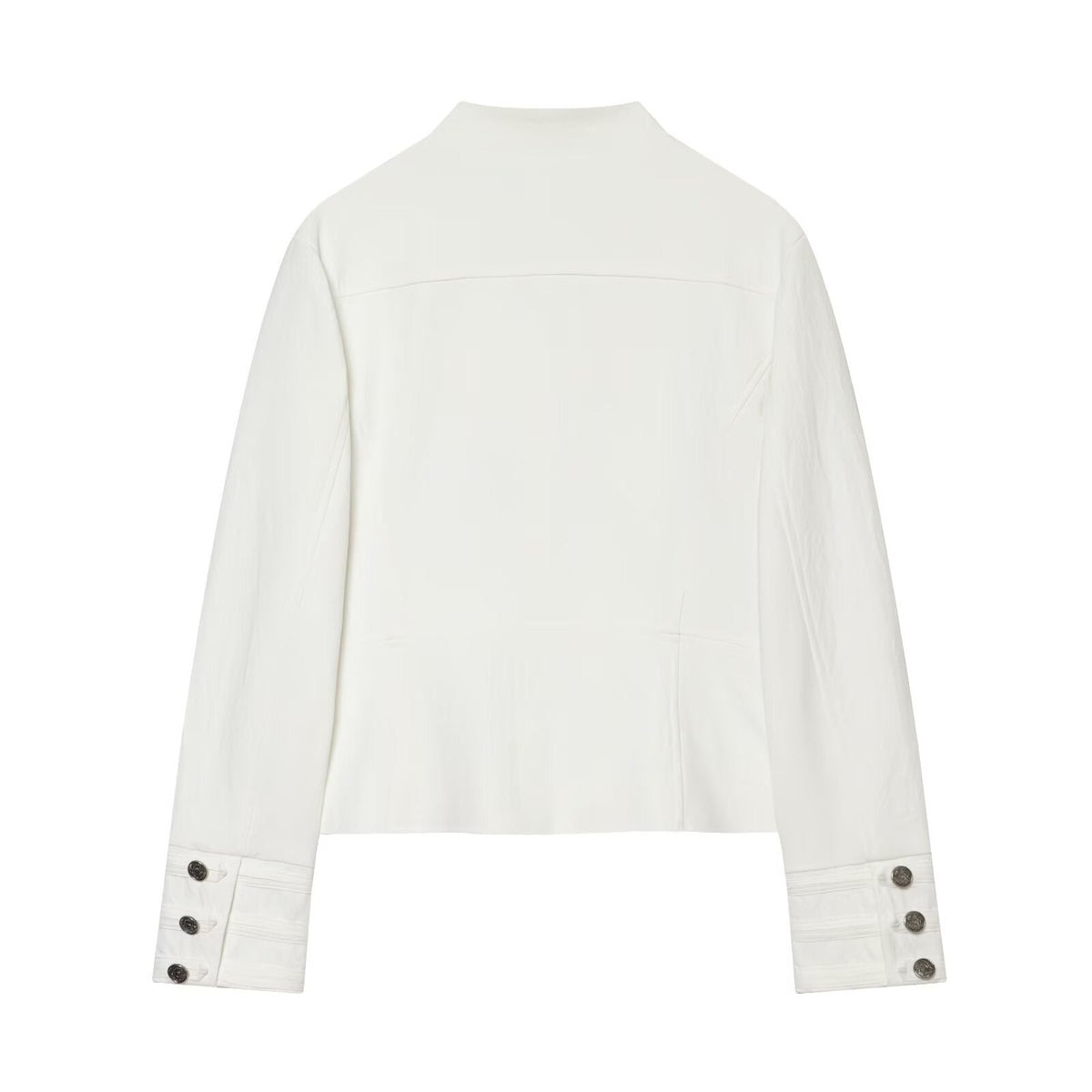 Women's standing collar breasted decorative Blazer Coat