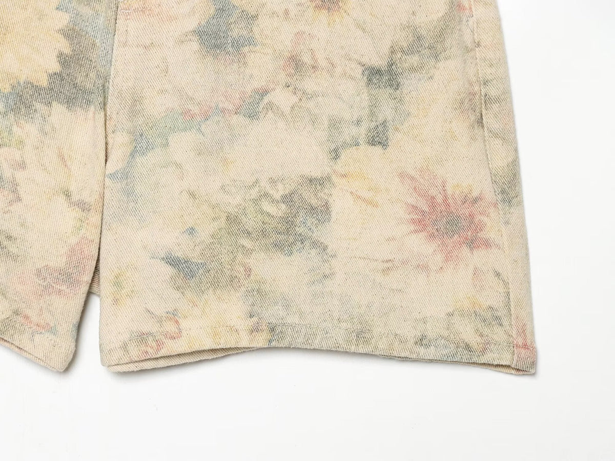Women's floral printed mid waist shorts