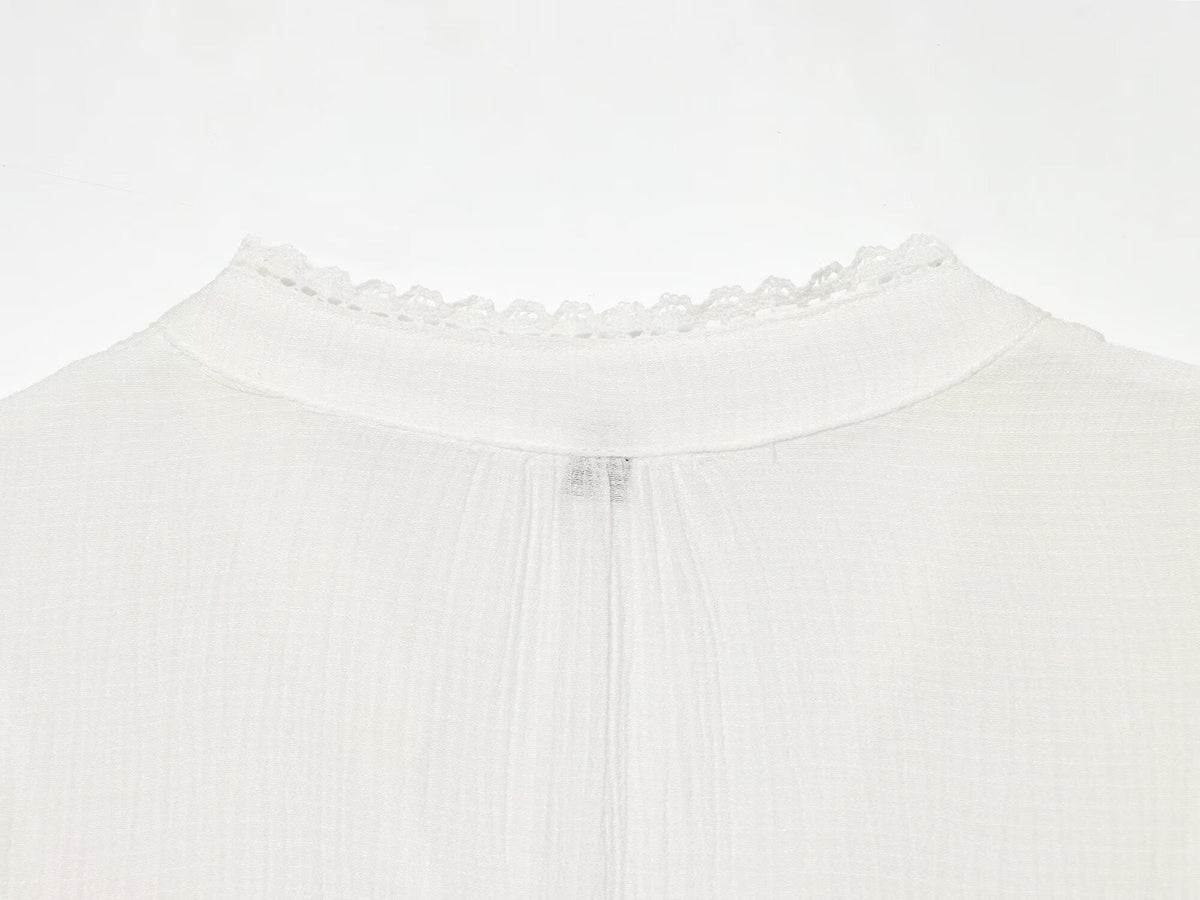 Women's layered decorative embroidered top