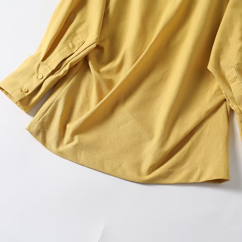 Women's draped Swing collar linen blend cover shirt
