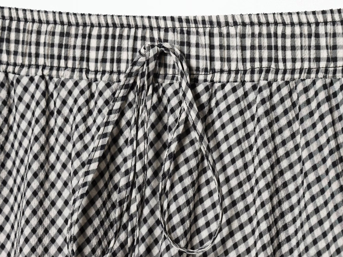 Women's casual plaid MIDI skirt