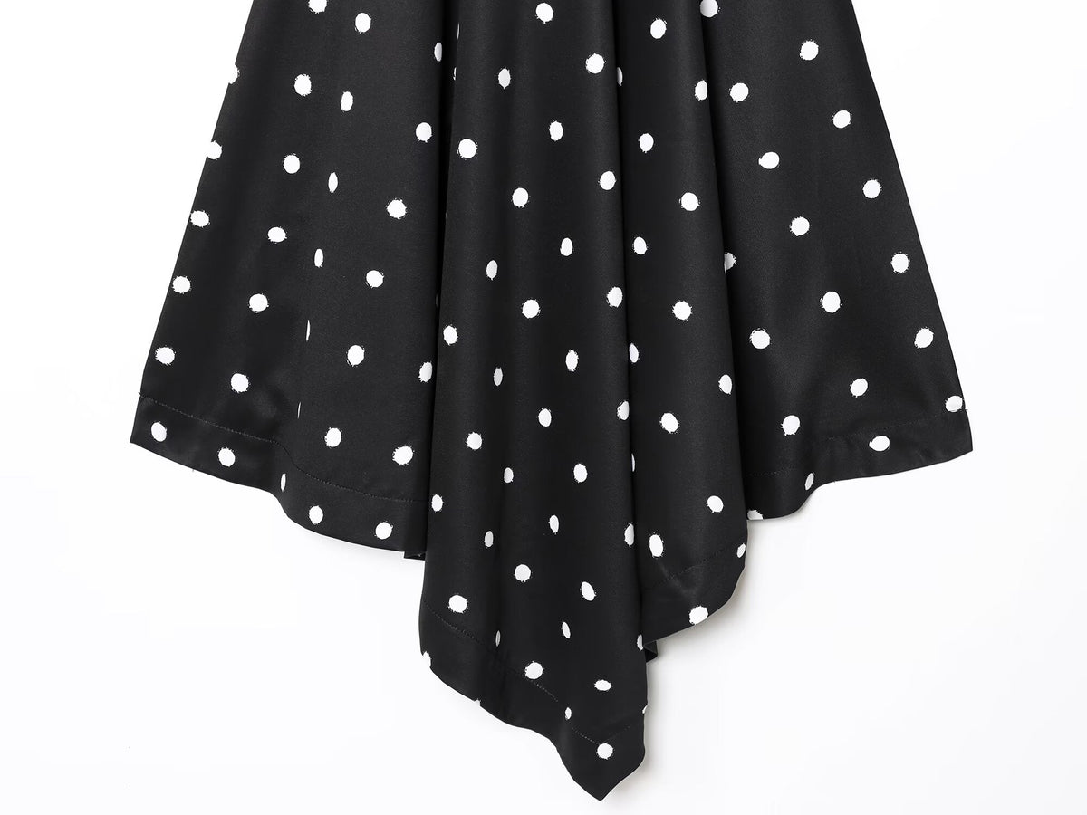 Women's summer polka dot hanging neck top