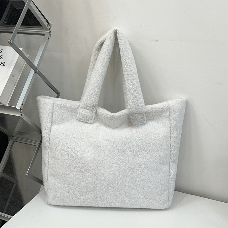 #159 Women's new fashion large-capacity lambswool bag