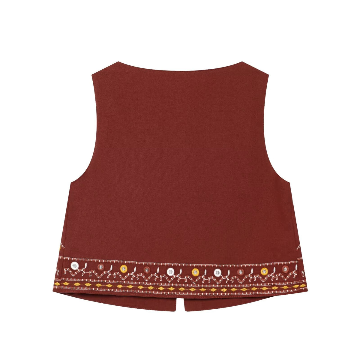 suit Women's 2 pieces mirror effect decorative embroidered vest+shorts