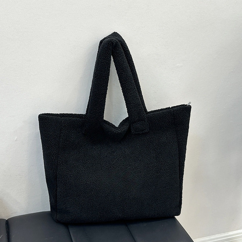 #159 Women's new fashion large-capacity lambswool bag