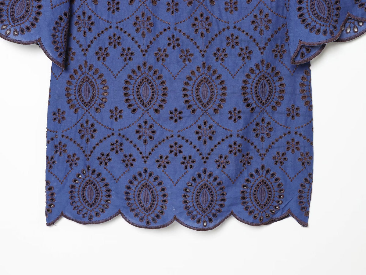 2026 Women's hollow embroidery mini dress