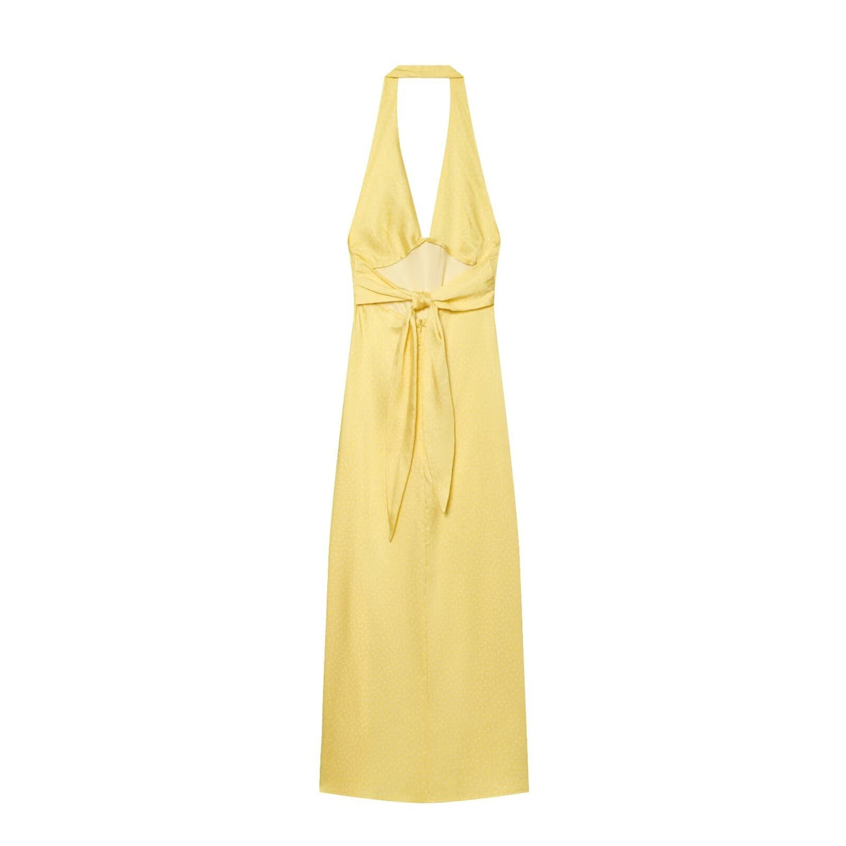 Women's satin textured polka dot MIDI dress