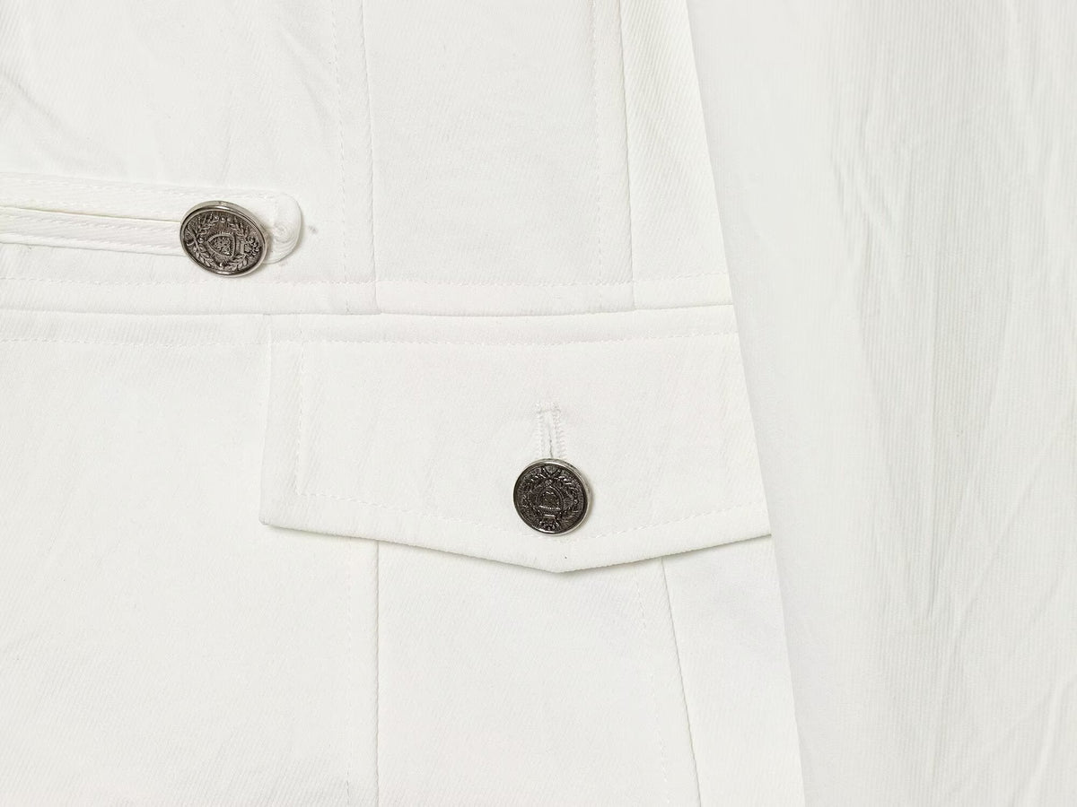 Women's standing collar breasted decorative Blazer Coat