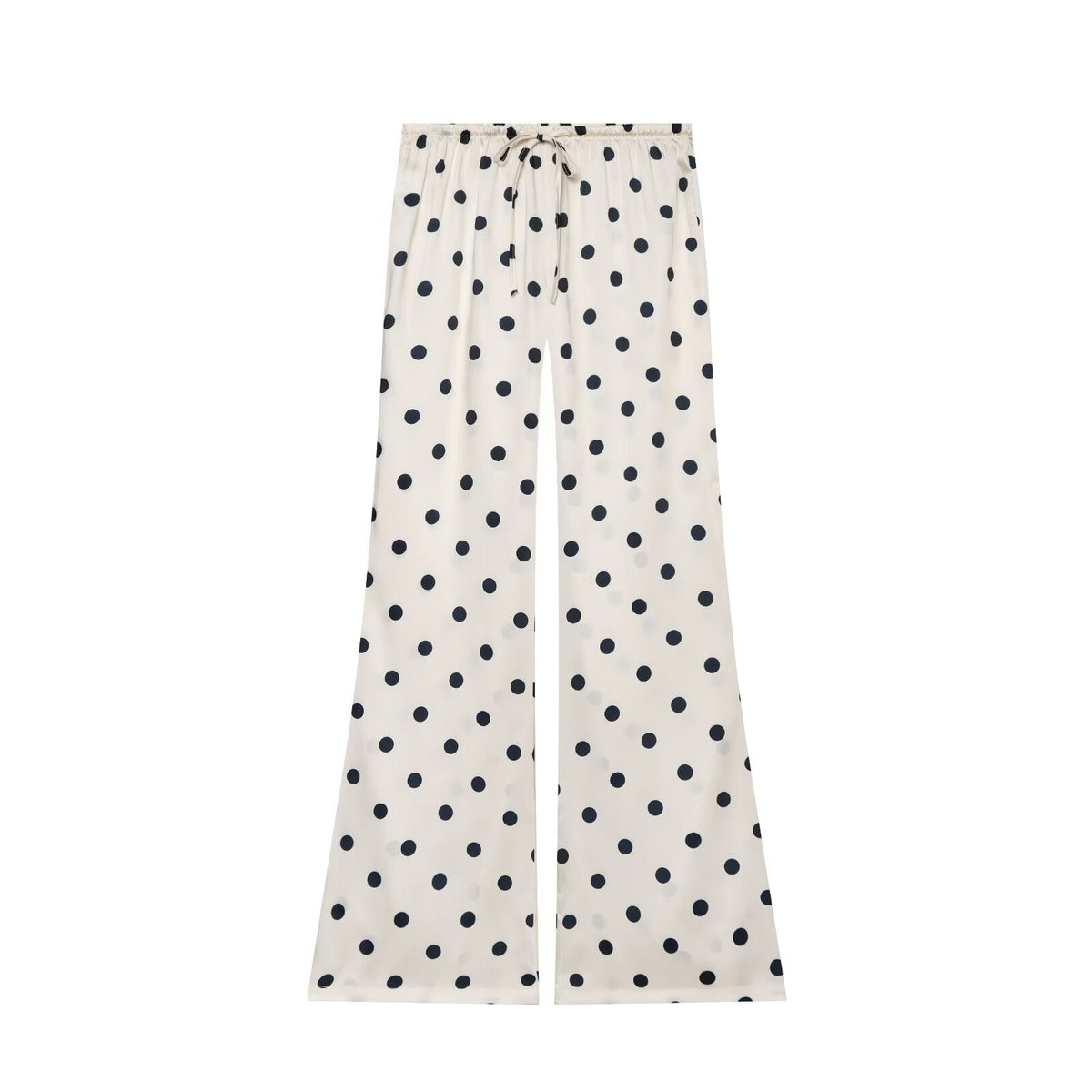 suit Women's 2 pieces satin textured strapless top+polka dot pants