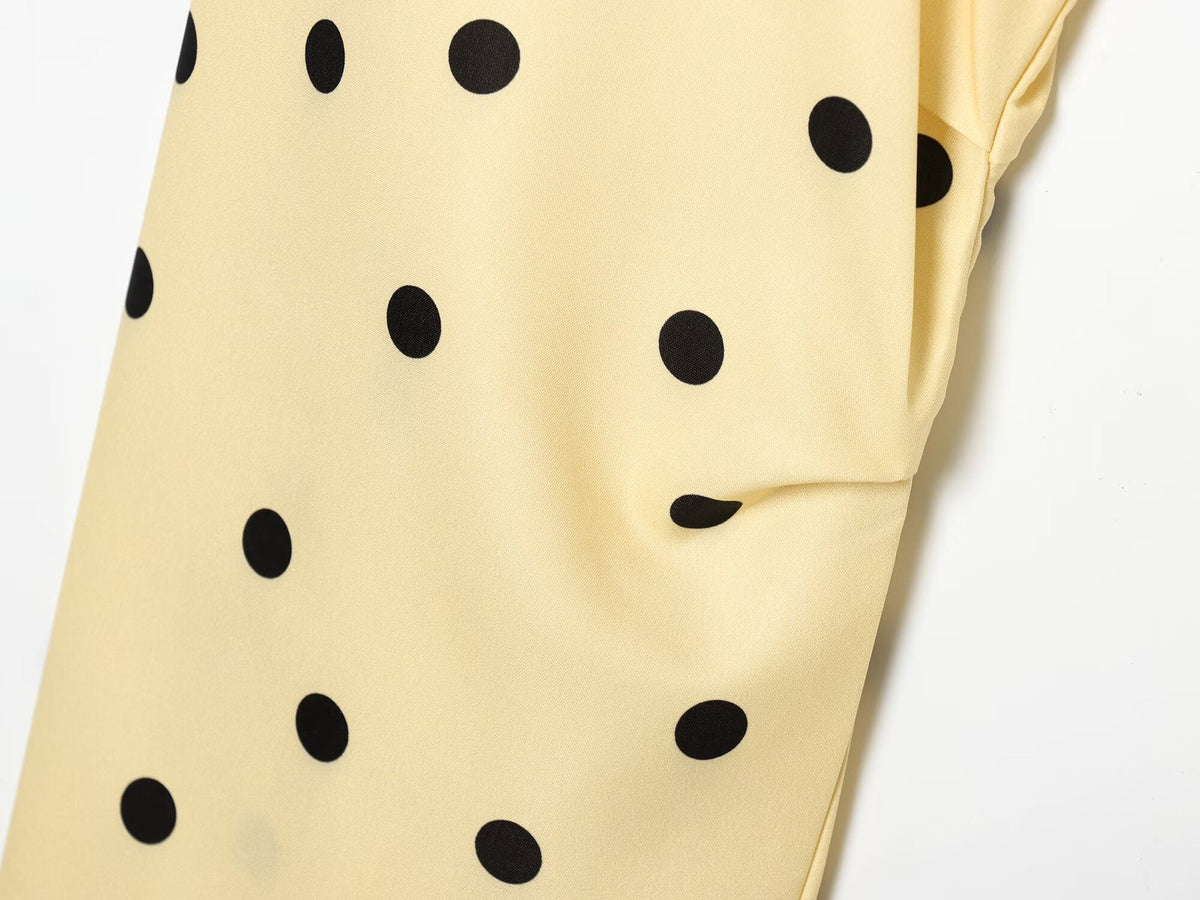 suit Women's 2 pieces short drawstring pleated polka dot Coat+Shorts