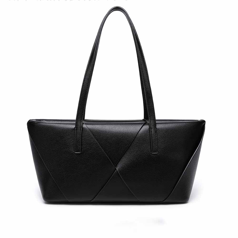 #258 Women's new stitching contrast shoulder bag large commuter handbag