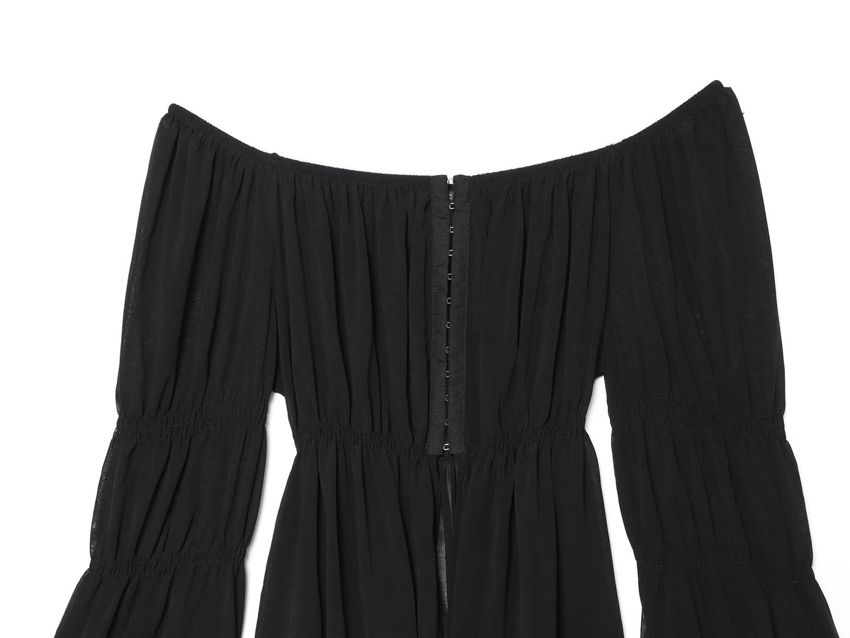 Women's lace patchwork off shoulder top
