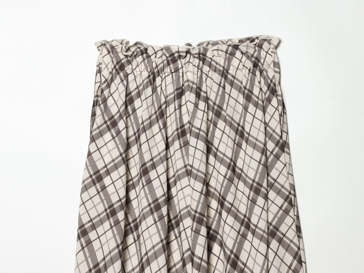Women's casual versatile plaid MIDI skirt