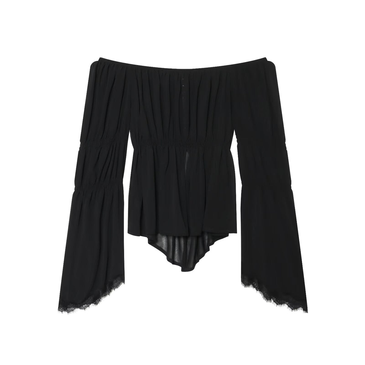 Women's lace patchwork off shoulder top