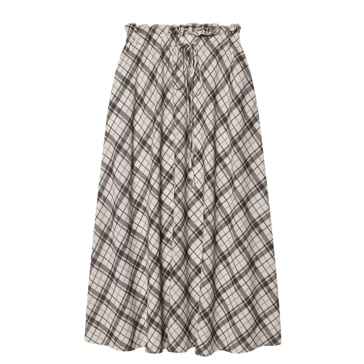 Women's casual versatile plaid MIDI skirt